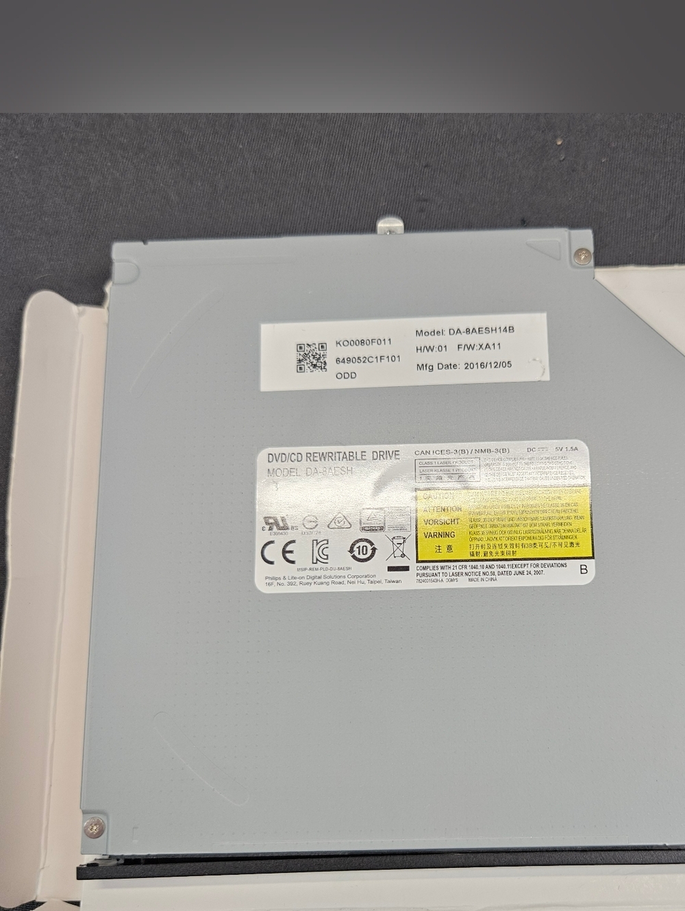 DVD/CD Rewritable Drive - DA-8AESH11B / Internal Laptop Drive - Model DA-8AESH